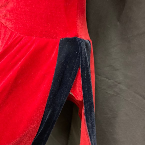 GK Deep Red & Black Adult Small Halter Velvet Figure Ice Skating Dress SK732 - Picture 4 of 8